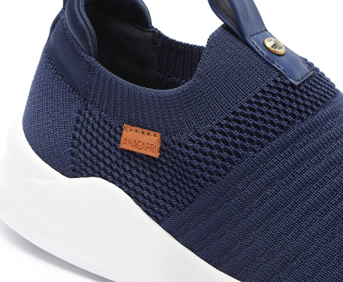 Tênis Slip On Knit Liso Strech Jogging