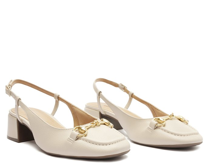 Sapatilha Slingback Salto Bloco Bridão