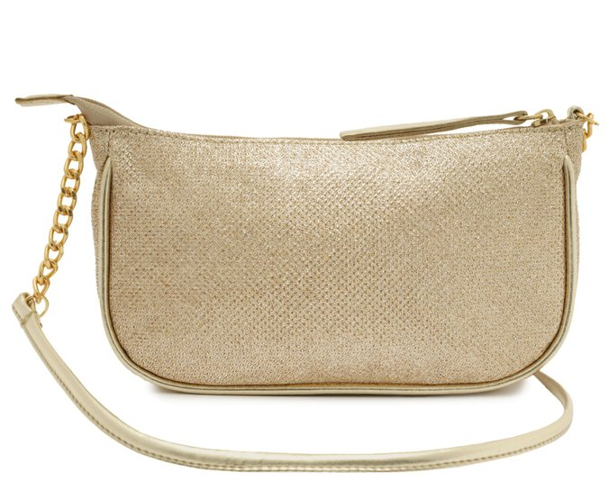 Bolsa Crossbody Baguete Média Glitter